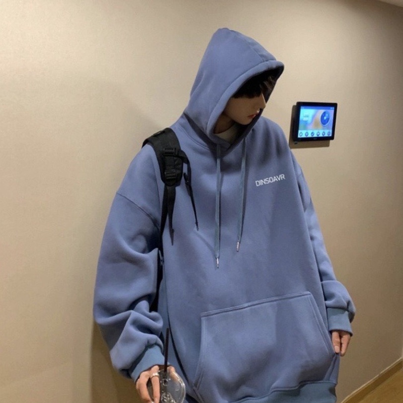 Áo Hoodie Nỉ Chữ Trước Ngực In Họa Tiết Basic 2 Màu Xanh, Đen Có ảnh thật , Kèm Video cận chất