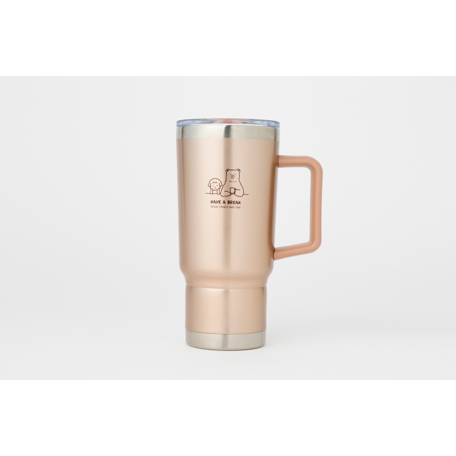 Cốc Đựng Nước ARTBOX Hàn Quốc Dung Tích 770ml Màu Vàng Hồng Có Tay Cầm