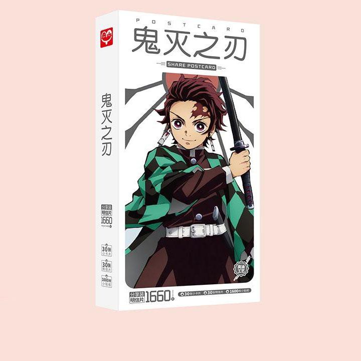 Hộp ảnh Postcard Kimetsu no Yaiba Thanh gươm diệt quỷ in hình anime chibi