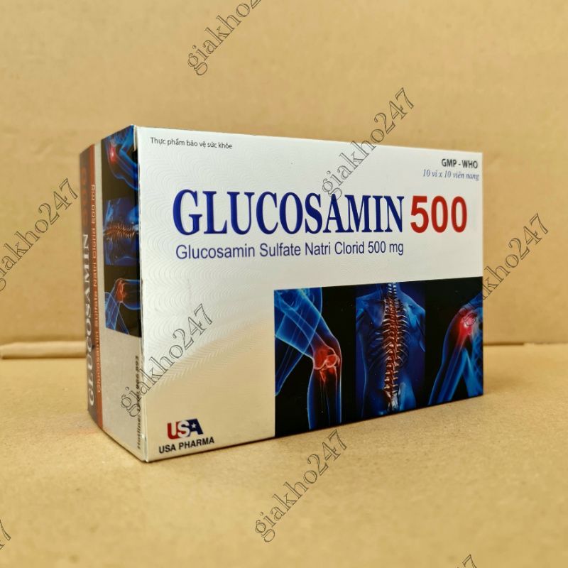 Viên xương khớp GLUCOSAMIN 500 HỖ TRỢ TĂNG TIẾT DỊCH KHỚP - Hộp 100 viên