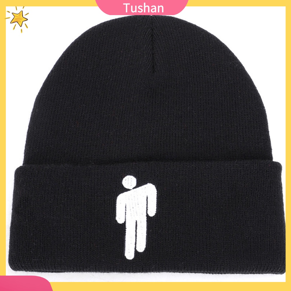 Mũ Len Màu Trơn Thêu Hình Người Phong Cách Hip Hop