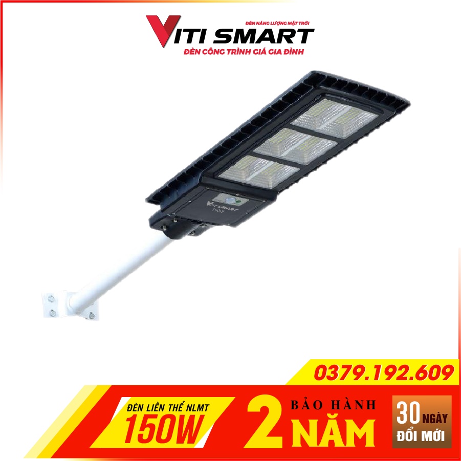 Đèn năng lượng mặt trời liền thể công suất 150W, BH 2 năm 30 ngày đổi trả, Chính Hãng Tiết Kiệm Điện tuổi thọ 10 năm