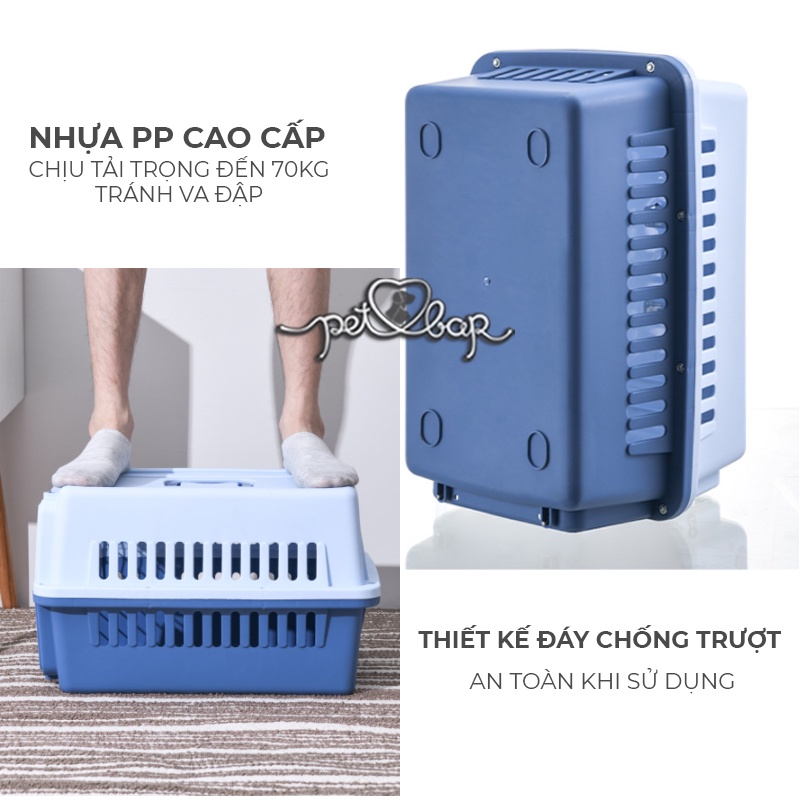 Lồng vận chuyển thú cưng Pet Parkway thiết kế gấp gọn tiện dụng bằng nhựa PP cao cấp chịu tải trọng lớn