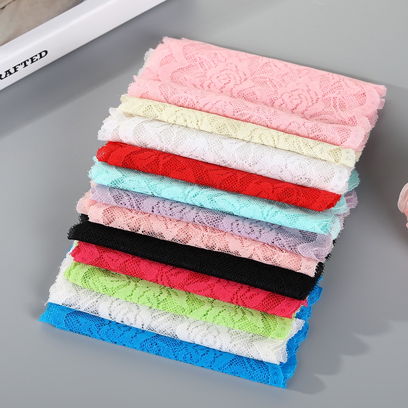 1 Mét Vải Ren Rỗng Thêu Hoa Hồng Tinh Tế 15cm Làm Phụ Kiện May Vá diy