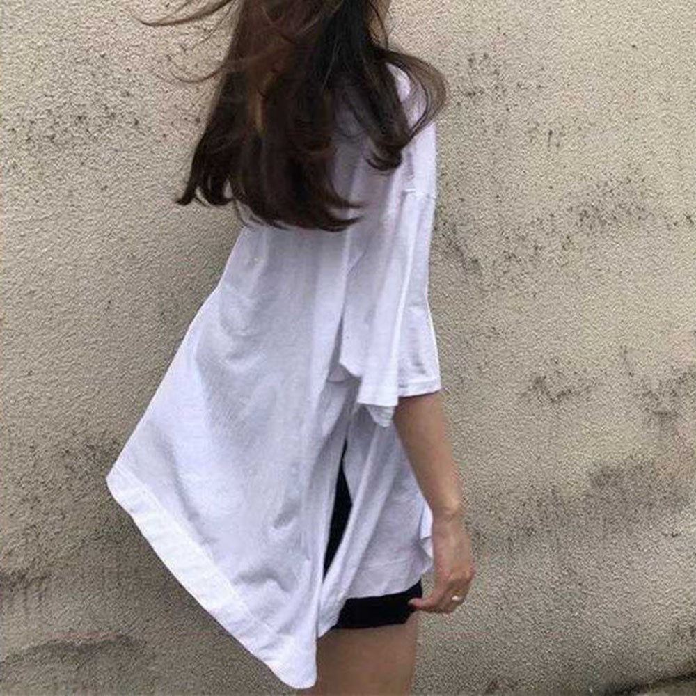 Áo phông xẻ tà cao cấp cá tính phong cách Hàn Quốc