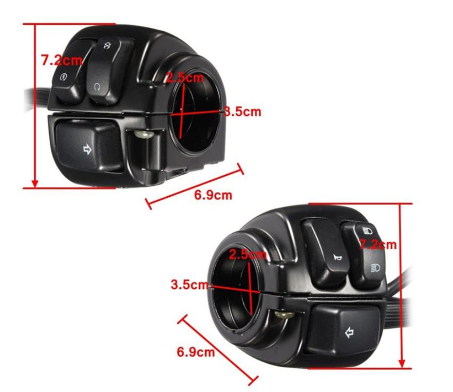 1 Cặp Công Tắc Điều Khiển Tay Lái 1 "25mm Kèm Dây Dây Dây Điện Cho Xe Mô Tô Harley Switch CJK750 KC750