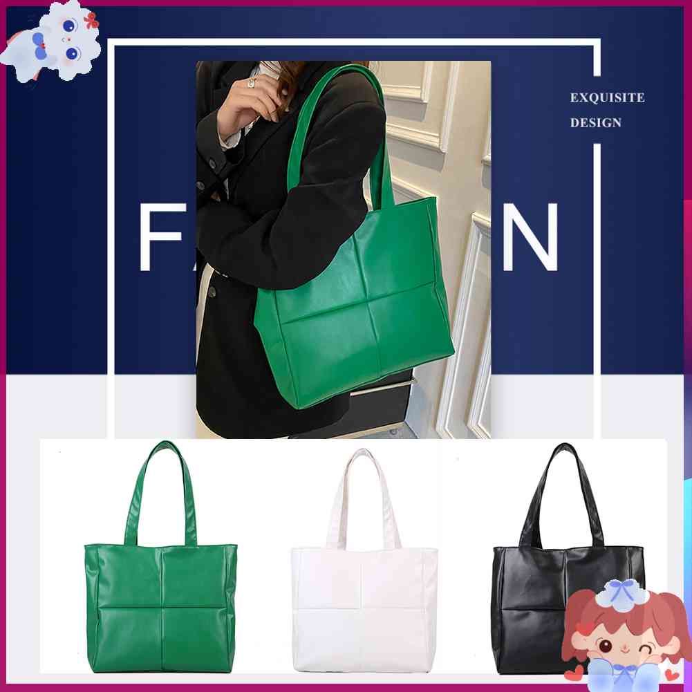 ✿Mars144✿Túi Xách Da PU Lót Cotton Màu Trơn Họa Tiết Kẻ Sọc Thời Trang Cho Nữ✿