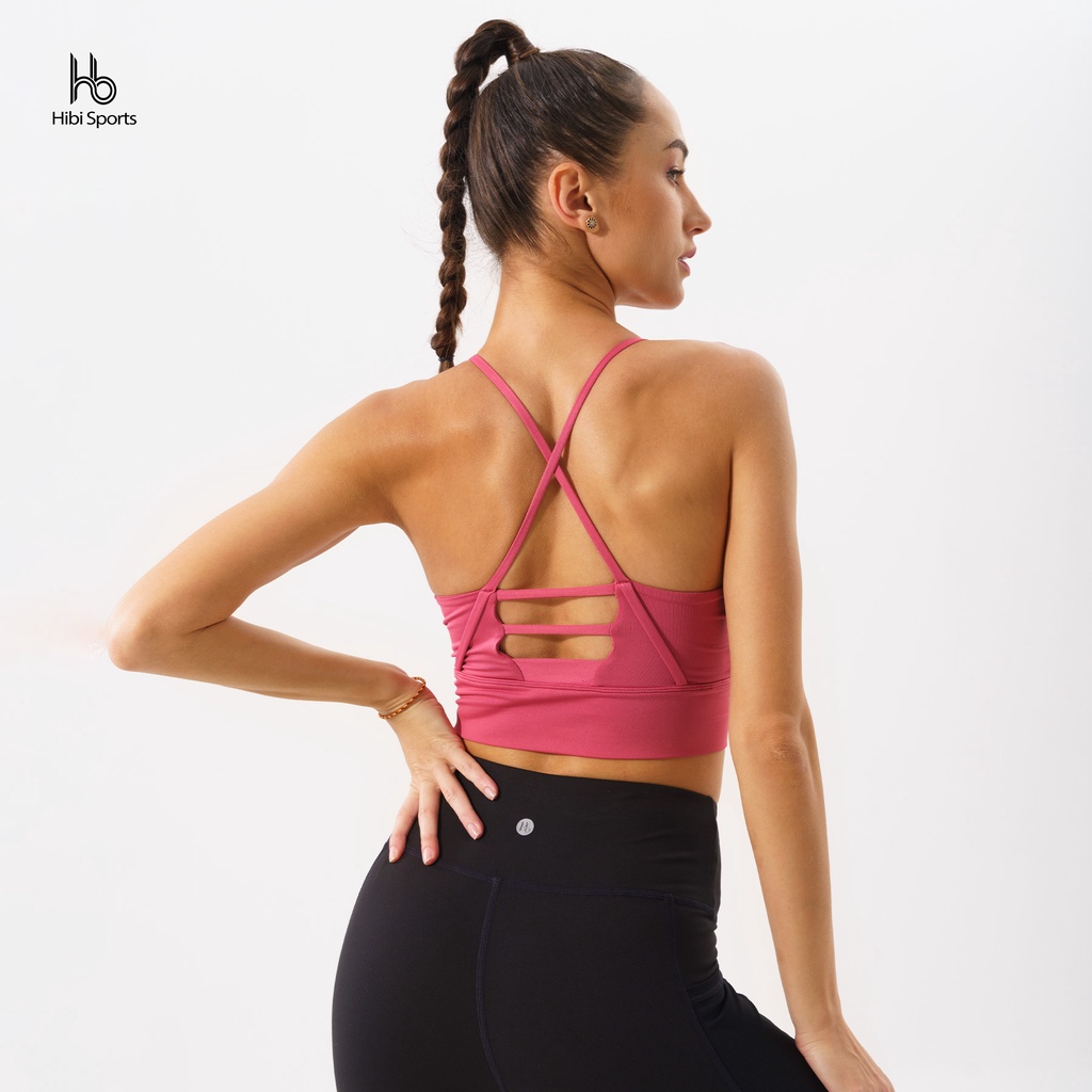 Áo tập Yoga - Gym croptop 3 dây ngang Hibi Sports CR810 - Kèm mút nâng ngực