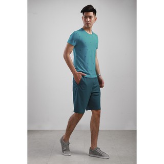 Áo phông không cổ Aristino Ats012s8 màu xanh cổ vịt mới