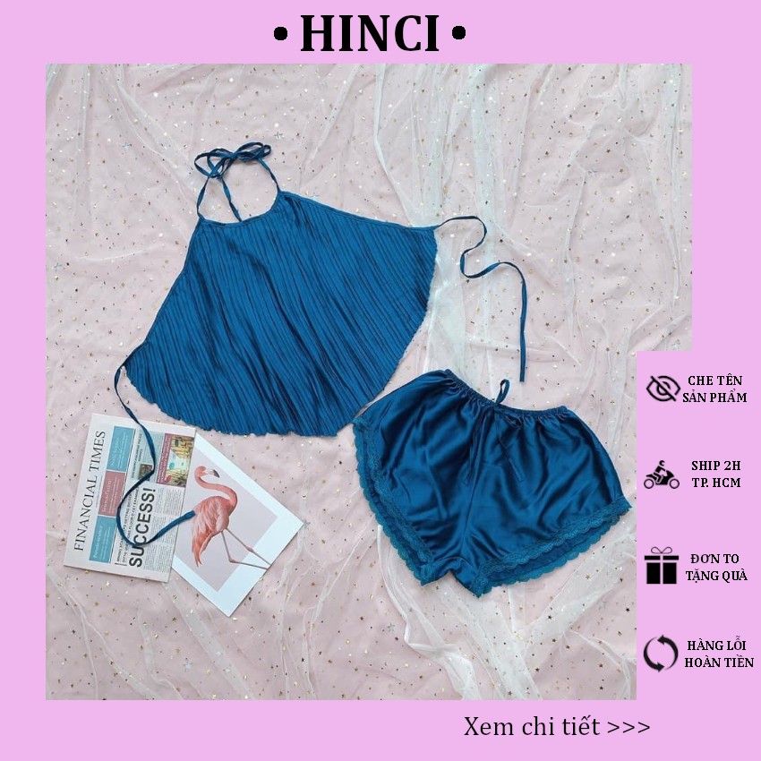 Đồ Ngủ Sexy💋Yếm Ngủ Sexy Chất Satin Loại 1 Mặc Mát Mềm Mại Gợi Cảm, Quần Viền Ren, 8 Màu Có Thể Mặc Như Đồ Bộ Nhà [DN5]