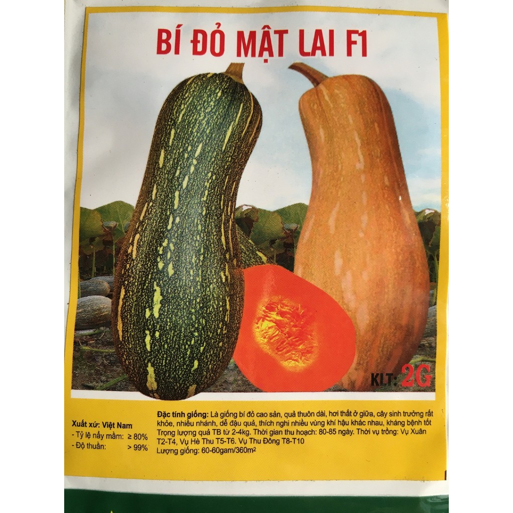 Bí đỏ Mật Lai F1 (gói 2gr)