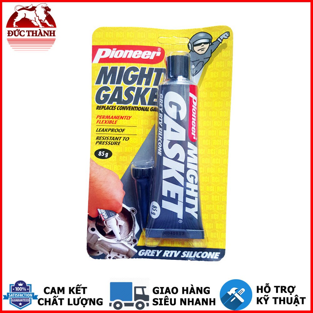 Keo silicone cao cấp chuyên dùng làm gioăng máy làm ron Pioneer Mighty Gasket 85g Màu Xám