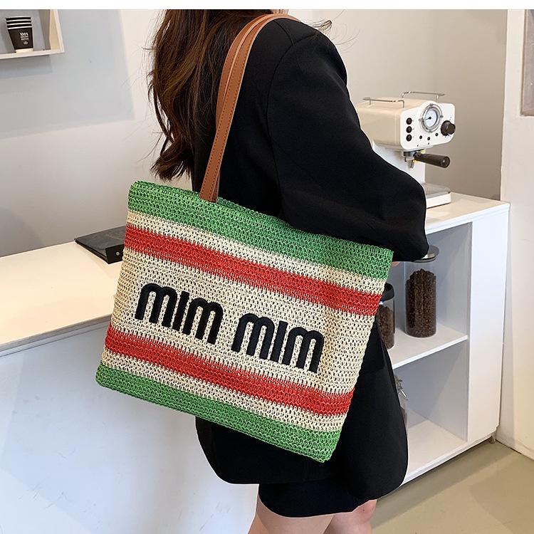 Túi Cói Đeo Vai Thời Trang Mùa Hè 2022 Sức Chứa Lớn Cho Nữ