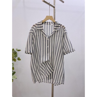 Sơ mi kẻ cộc tay  - Freesize ( 6439 )