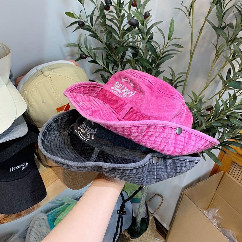 Mũ jeans denim bucket Unisex (hình thật) Mũ thời trang nam nữ