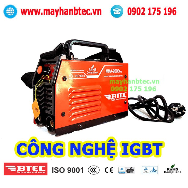 MÁY HÀN MINI ĐIỆN TỬ INVERTER BTEC MÃ MMA-200E Pro