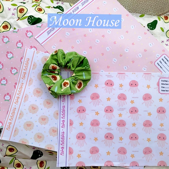 BÌA BAO TẬP A5 CÓ SẴN GIẤY KÍNH MẪU DỄ THƯƠNG