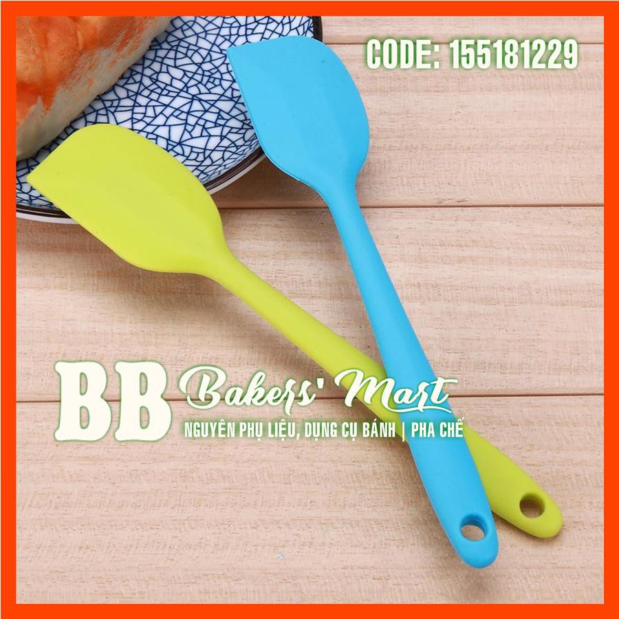 1 MÀU NHỎ 21cm - CÂY PHỚI VÉT Spatula dẹt trộn bột silicone đúc liền 1 MÀU (GIAO MÀU SẮC NGẪU NHIÊN)