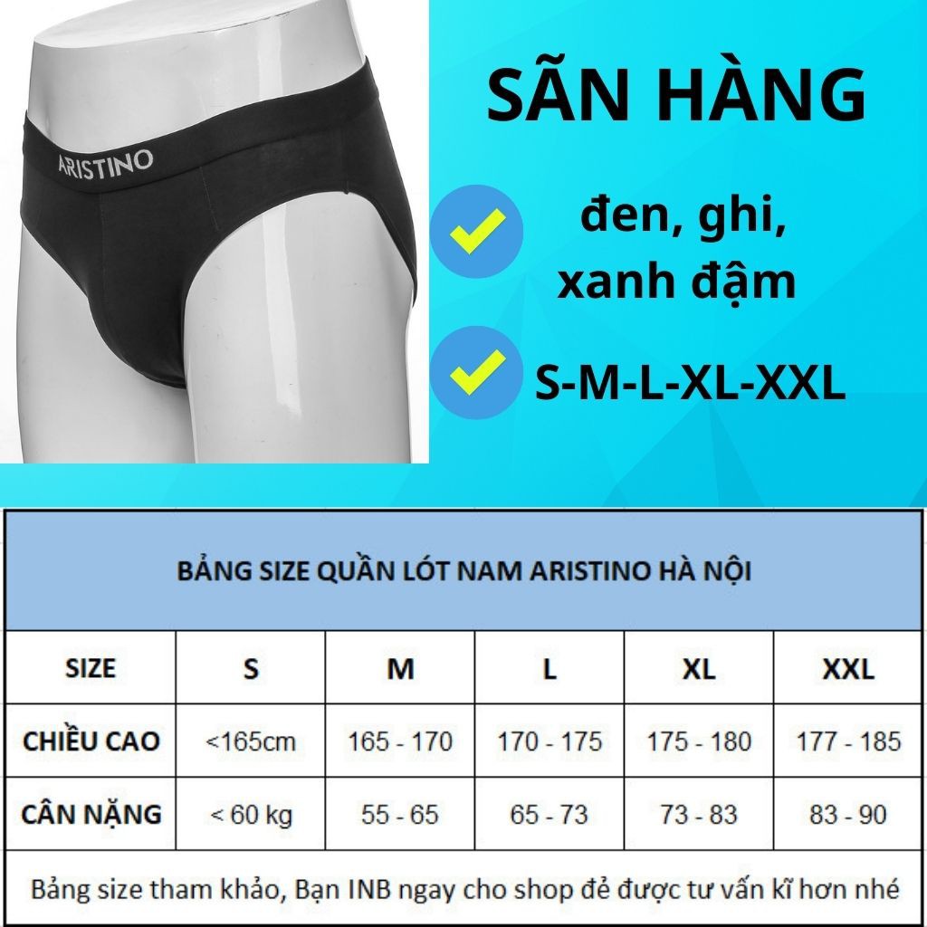 Quần sịp ARISTINO tam giác chuẩn cotton cao cấp kháng khuẩn SẴN HÀNG có chọn màu