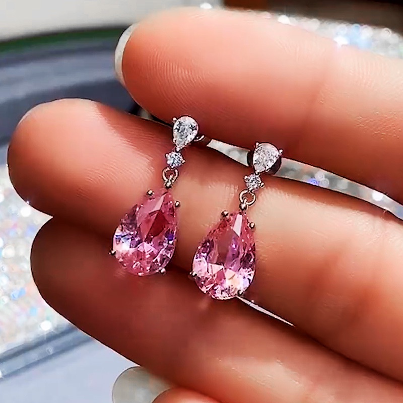 Khuyên Tai Hình Giọt Nước Đính Đá Zircon Zircon Thanh Lịch Hợp Thời Trang Làm Quà Tặng Cho Bạn Gái