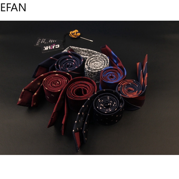 Cà vạt EFAN họa tiết kẻ sọc chấm bi nhiều mẫu tùy chọn bản rộng 6cm thời trang thanh lịch dành cho nam