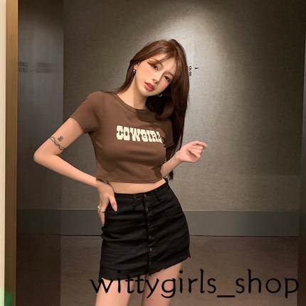 Wittygirls-áo Croptop Ôm Dáng Eo Cao Vừa Vặn Mùa Hè Cho Nữ