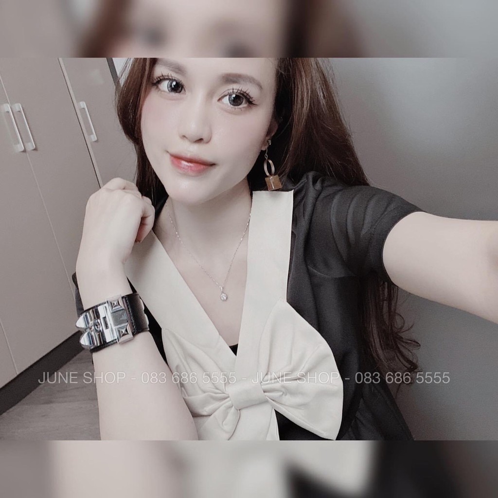 Váy Bầu Đầm Bầu Babydoll Nơ Ngực Mùa Hè Ngắn Tay Công Sở Đi Chơi Đi Tiệc HD2616 Honey Mommy