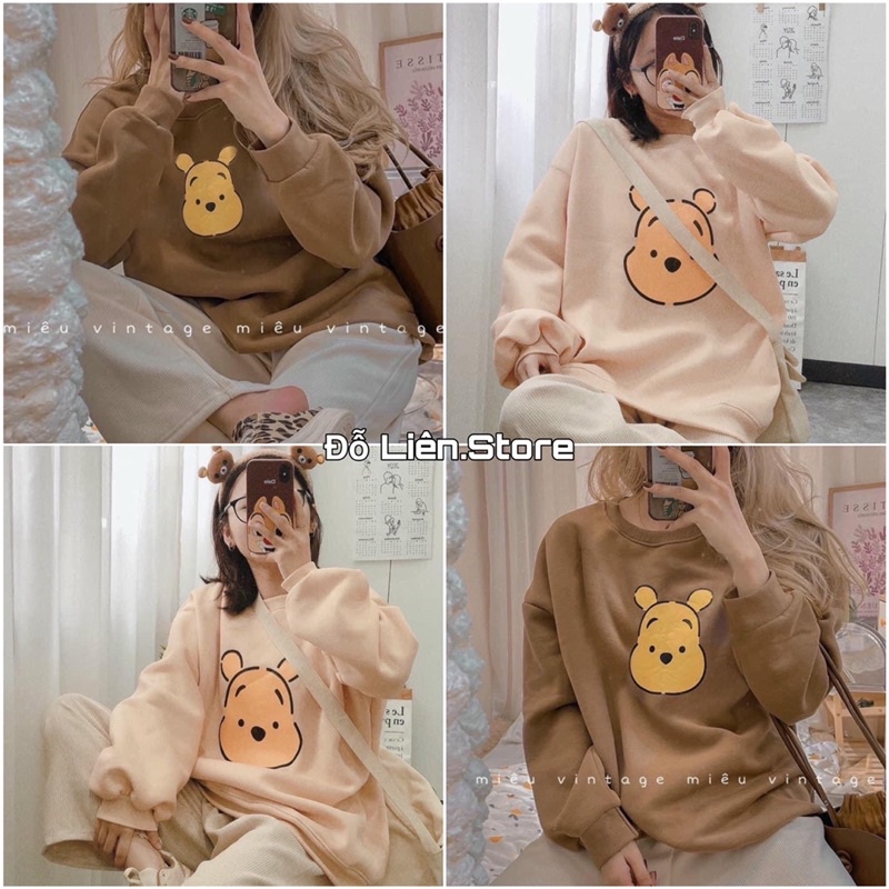 Sét 2 món áo Nỉ Swt chú gấ.u kèm quân ống xuông from thung unisex,đủ màu(ảnh thật)