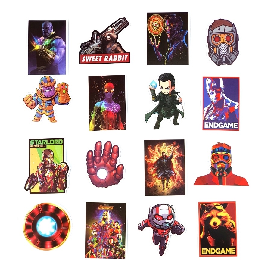 [SET E] Sticker MARVEL dán chống thấm, decor mũ nón bảo hiểm, vali, ván trượt, laptop, điện thoại, guitar, tủ lạnh