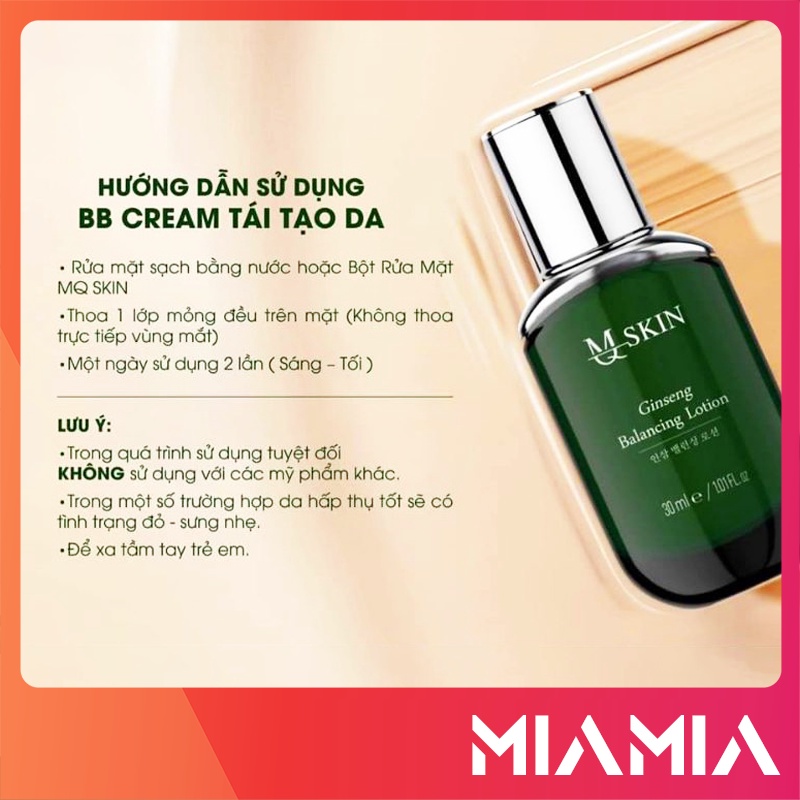 Kem Tái Tạo Da BB Cream MQ Skin chính hãng - Thay da nhân sâm Ginseng Balancing Lotion MQskin - 8936117150289