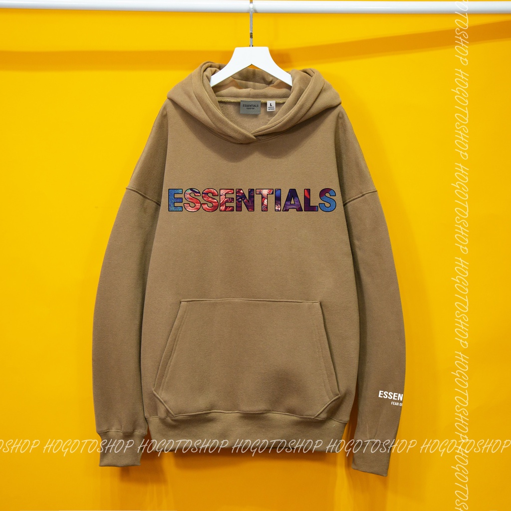 Áo nỉ hoodie ESSENTIALS ĐỎ Hogoto shop , Áo nỉ bông unisex nam nữ form rộng oversize chất liệu Cotton