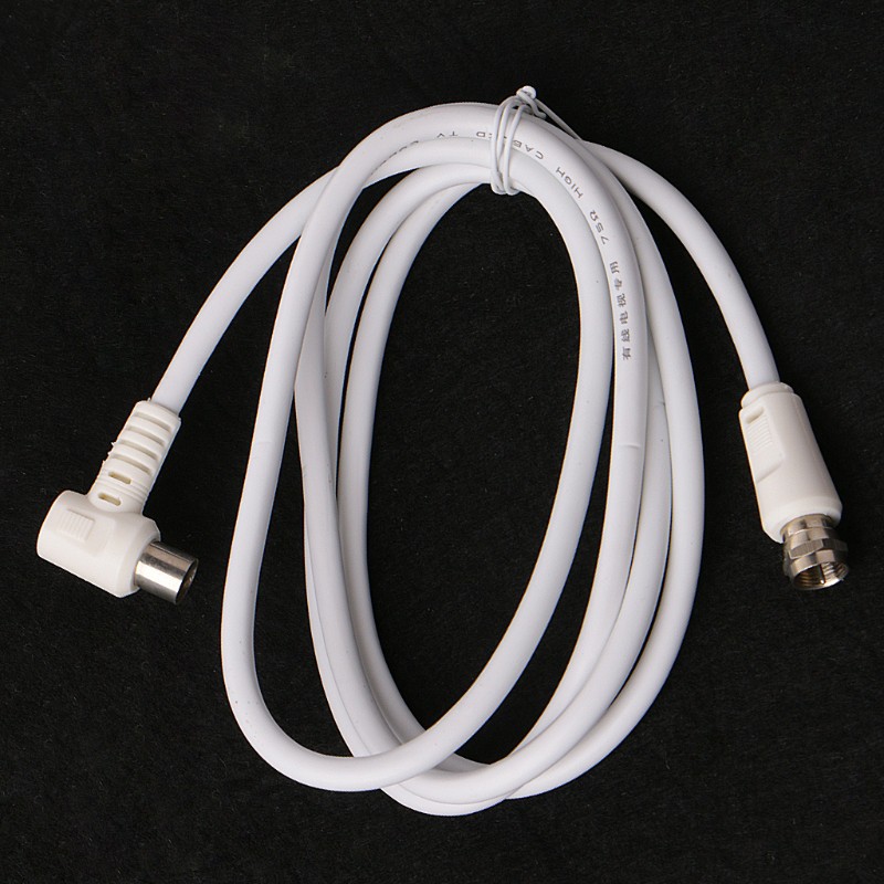 Dây cáp dành cho ăng ten vệ tinh màu trắng giắc cắm 9.5mm cong 90 độ thành cổng cắm kiểu F