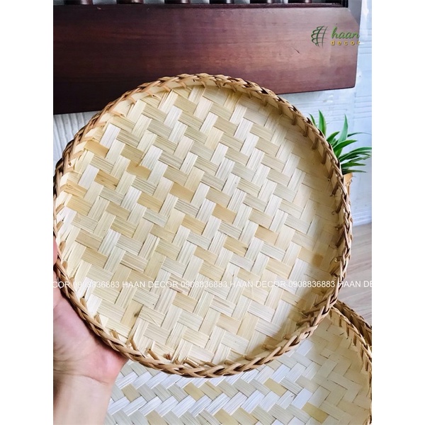 Mẹt Mâm Tre Viền Mây Nâu; Đan Kỹ; Nhiều Kích Thước/ Mẹt Tre Bày Bún Đậu Mắm Tôm, Đựng Thực Phẩm; Decor Bếp; Giá Rẻ