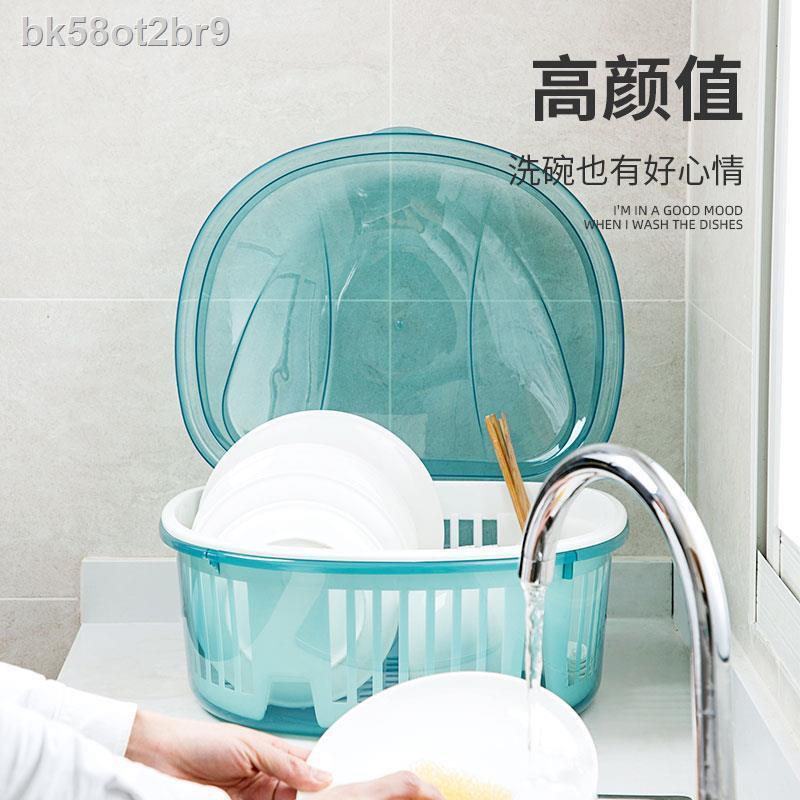 ♘ (Giá Hủy Diệt)bk58ot2br9Đặt hộp lưu trữ bộ đồ ăn có nắp đậy giá bát thoát nước bếp mặt tủ đựng đĩa gia dụng lớn