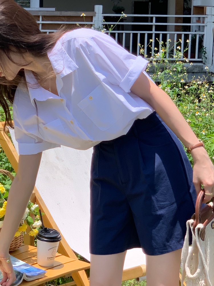 Quần Short Ống Rộng Lưng Cao Phong Cách Retro Mùa Hè 51838