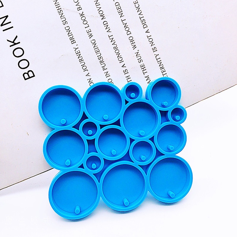 ✿ Khuôn Làm Móc Khóa Resin Epoxy Hình Tròn Có Lỗ DIY
