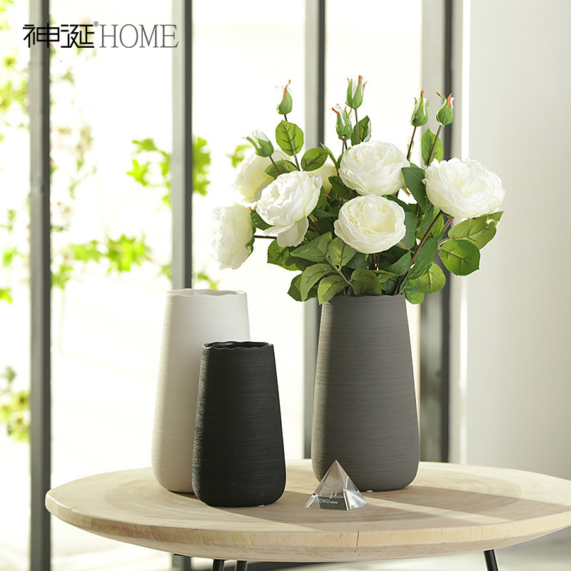 Nordic modern minimalist ceramic vase decoration living room dried flower flower arrangement flower table TV cabinet home decoration