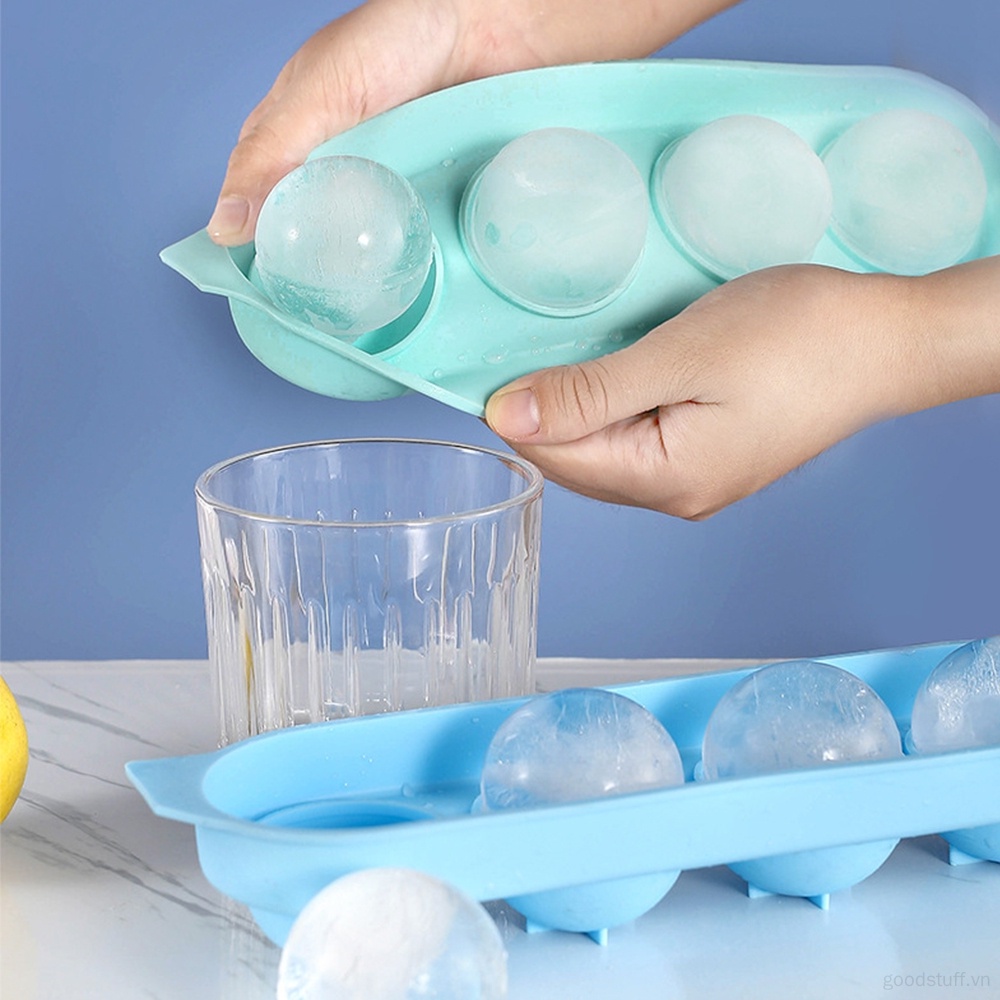 Khay Silicone Hình Cầu 1.8Inch Có Nắp Đậy Dễ Sử Dụng Để Làm Đá Uống