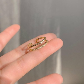 Nhẫn Bằng Thép Không Gỉ Mạ Vàng Đính Đá Độc Đáo Thời Trang Tiệc Cưới Cho Nữ