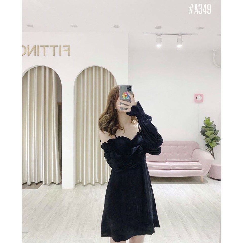 Đầm Dự Tiệc Trễ Vai Tay Bồng Tinh Khôi Zinti Store HD03
