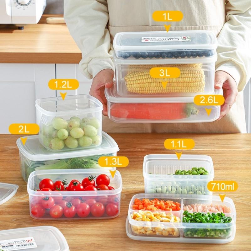 Hộp đựng thực phẩm các cỡ 3L, 2L nhựa PP cao cấp trữ đông trong tủ lạnh, dùng được trong lò vi sóng Nhật Bản AichiMart