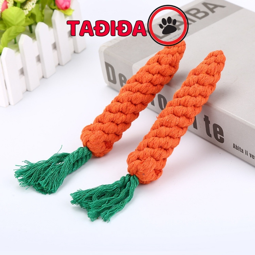 Đồ chơi luyện răng cho Chó - Dây Thừng Cà Rốt siêu bền - Tadida Pet