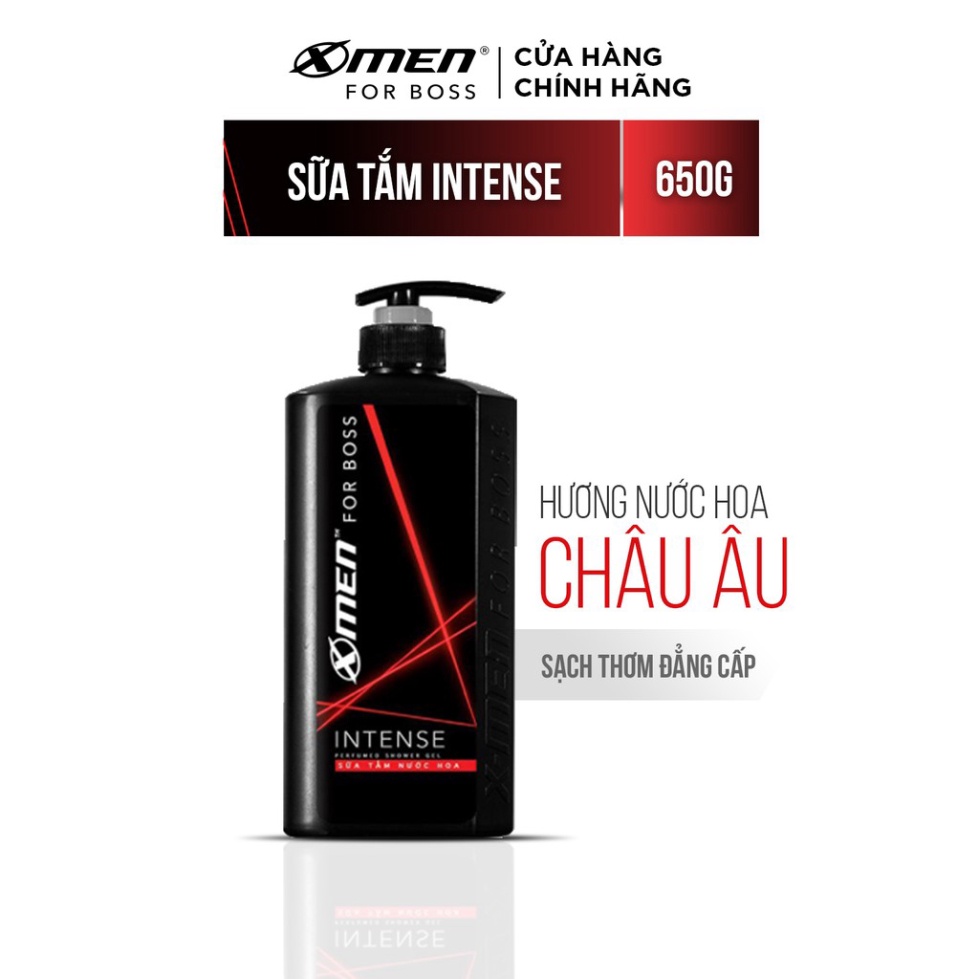 Sữa tắm nước hoa X-Men For Boss Intense 650g - Mùi hương trầm đầy nội lực