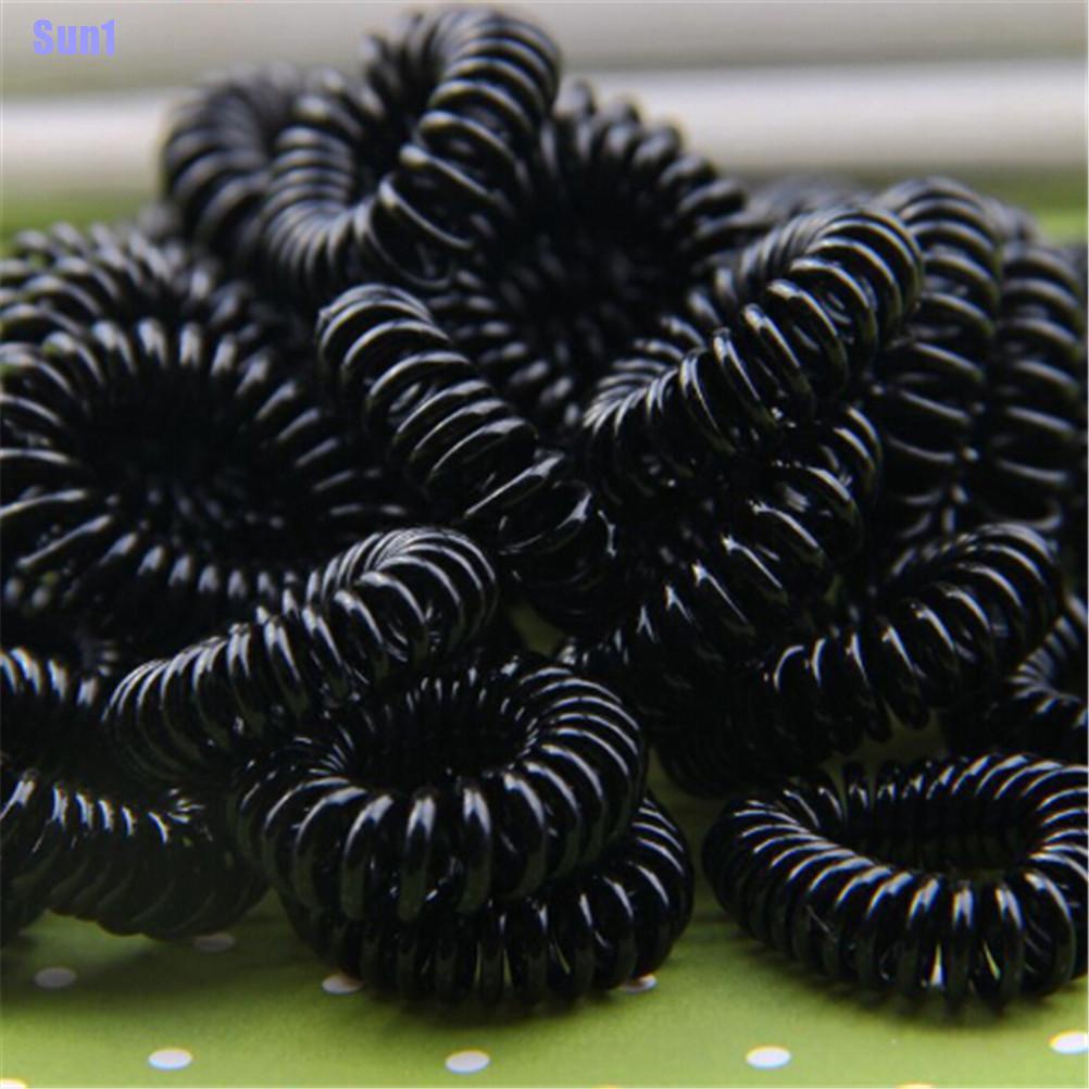 [Hàng mới về] Bộ 10 sợi dây thun cột tóc kiểu lò xo bằng nhựa cao cấp