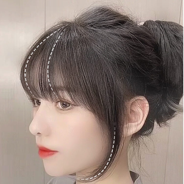 Tóc Mái Giả 3D Có Mái Bằng Sợi Tổng Hợp Tự Nhiên Cho Nữ