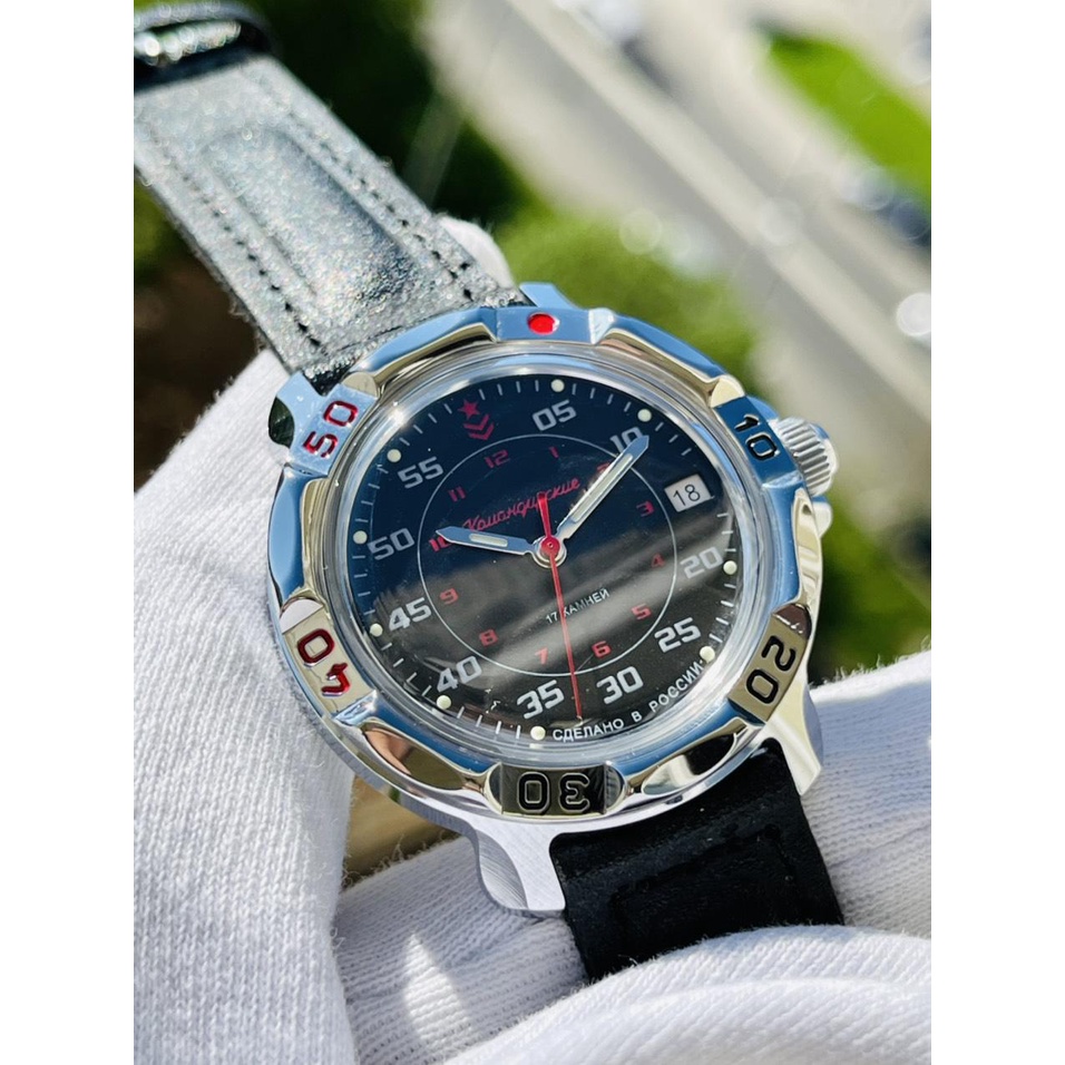 Đồng hồ Nga Vostok Komandirskie 811172. Đồng hồ nam Vostok máy cơ lên giây, size mặt 39, size dây 18, chống nước 3 atm