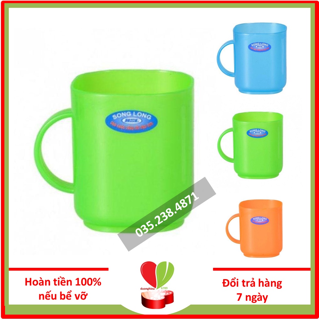 Cốc Nhựa Có Quai Song Long 2270 (Cốc Vuông Trung) - Duonghieu6789