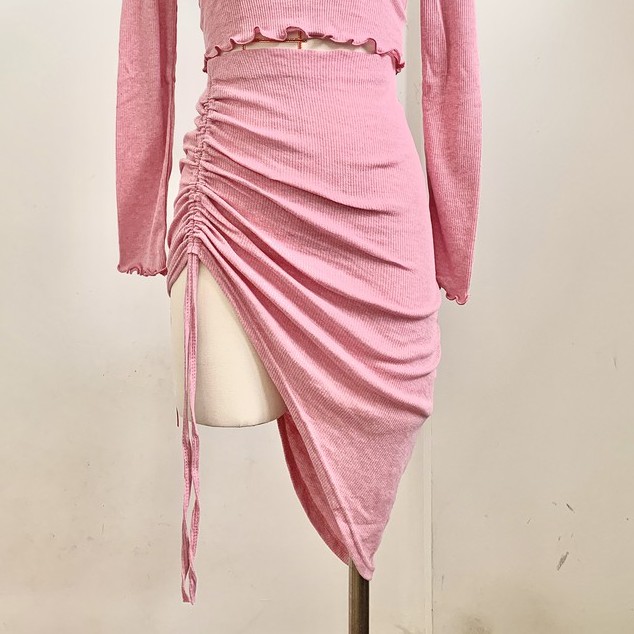 Chân váy rút dây 1 bên chất thun cotton | BigBuy360 - bigbuy360.vn