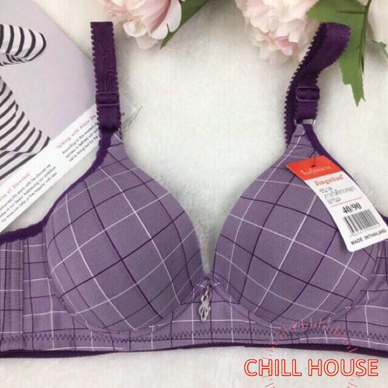 Áo Lót không Gọng kẻ ô đệm mỏng Hms151 - CHILLHOUSE