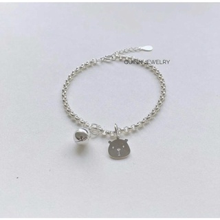 Lắc tay xích tròn mảnh (không kèm charm), Lắc tay bạc nữ đơn giản, Vòng tay bạc dây xích Quinn Jewelry